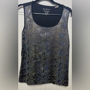 “by Chicos” SZ: (1) Glitter Top Sleeveless Black Back Nice..